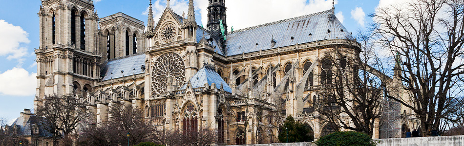 medieval architecture away digital banner notre dame